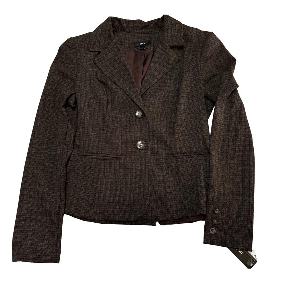 Vintage BCX Women's Brown Tweed Skirt Suit Set Skirt SZ 5 Jacket Size Large NWT - Picture 3 of 16